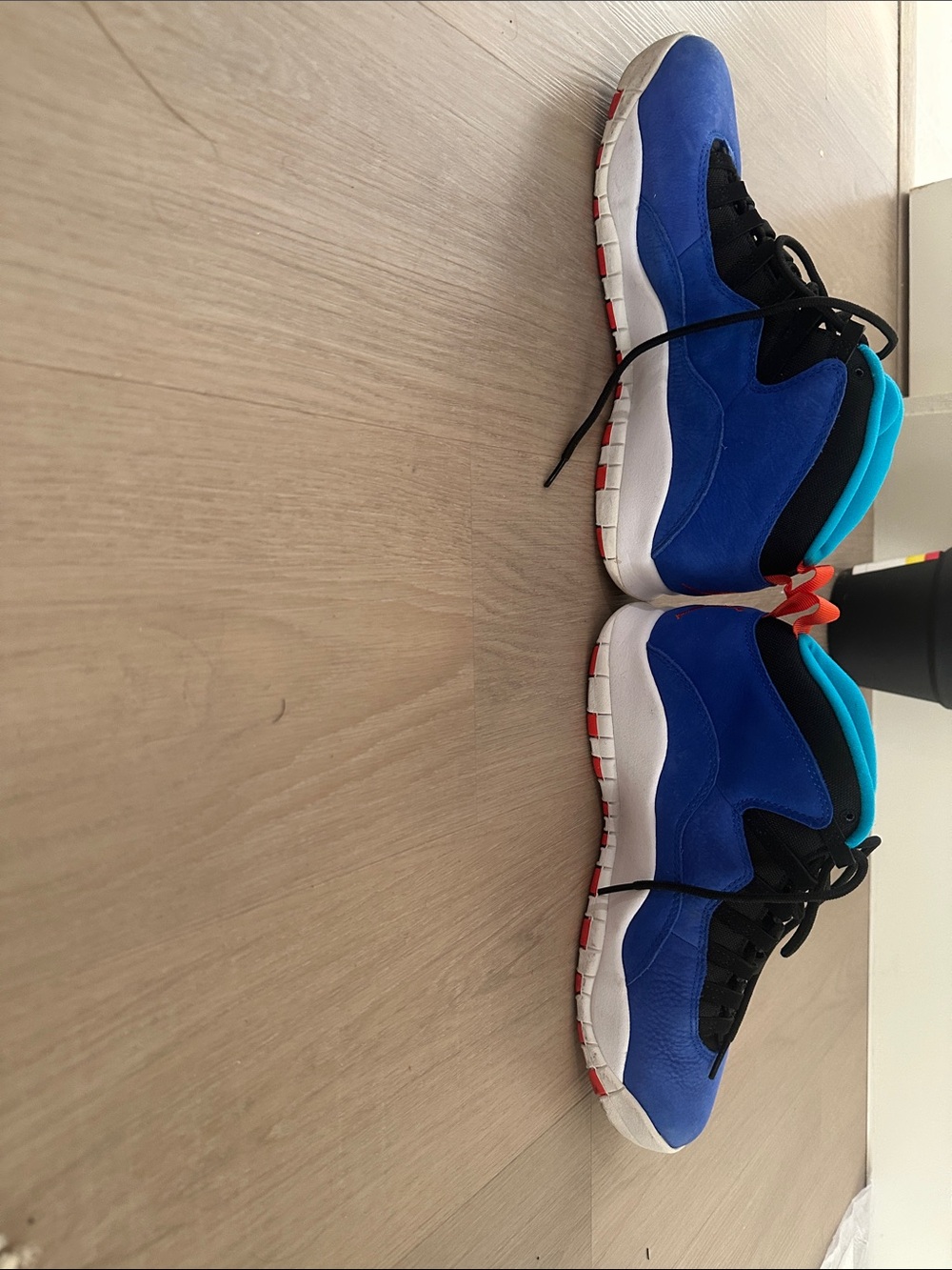 Air Jordan 10 Royal Blue and Teal High-Top Sneakers - Picture 4 of 4